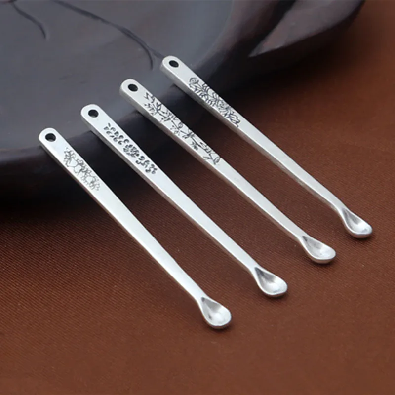 Этнические 990 стерлинговые серебряный крючок для уха ложка инструмент чистки