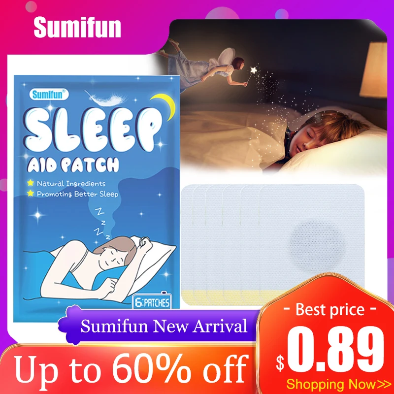 

Sumifun 6Pcs/bag Herbal Sleeping Patch Sleep Aid Medical Plaster Improve Insomnia Relieve Stress Anxiety Sticker for Kids Adult