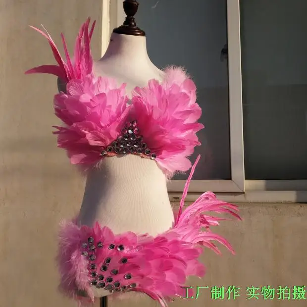 Сексуальные бюстгальтеры и нижнее белье с натуральными перьями костюм горячее