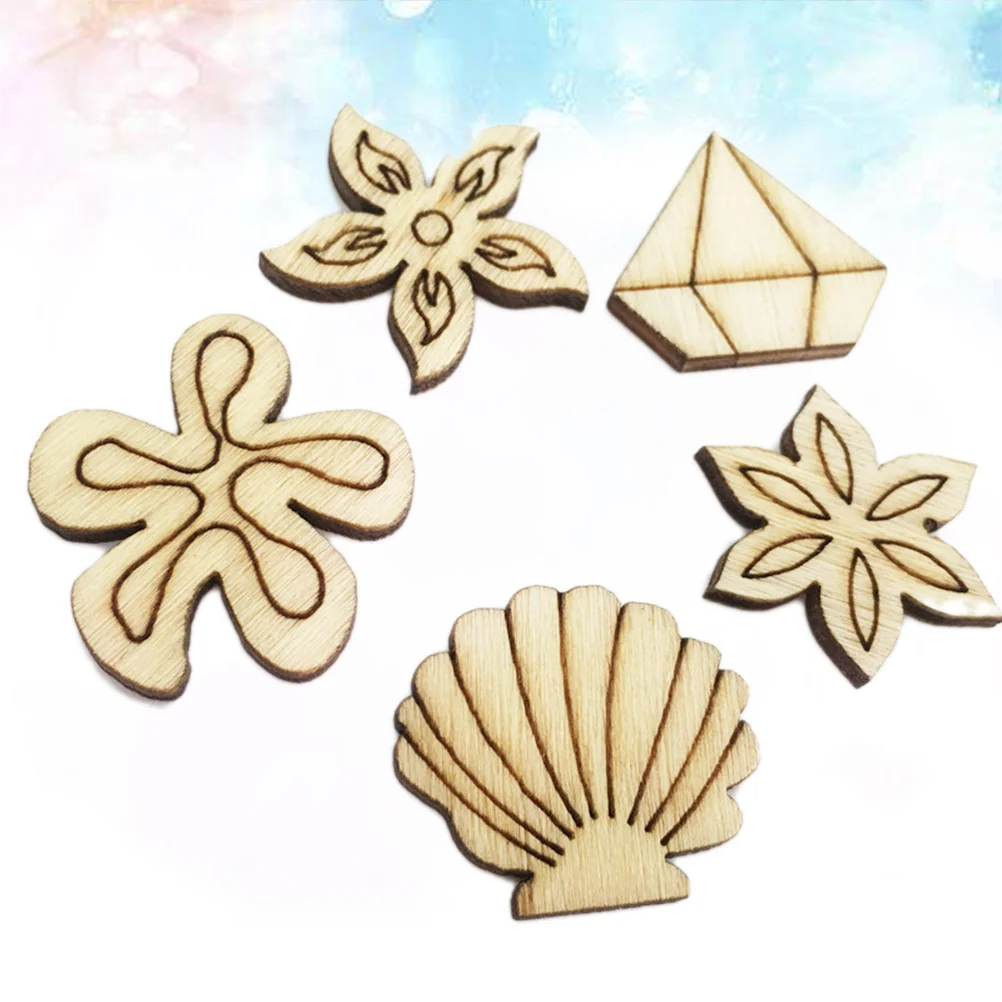 

100 шт. Мультяшные деревянные вырезы, украшения для рукоделия, деревянные украшения, аксессуары для творчества, искусства, свадьбы, дома