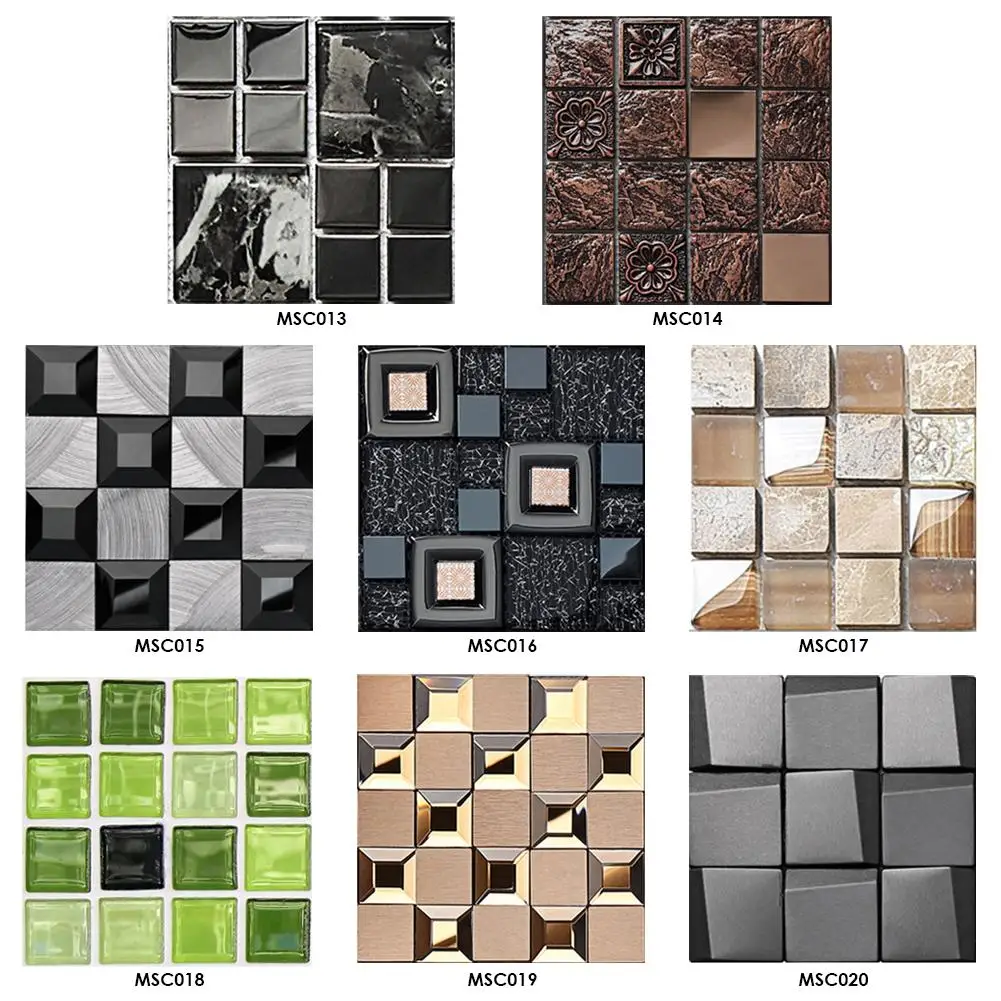 10 шт. 3D Самоклеящиеся обои мозаичная плитка настенная водостойкие наклейки