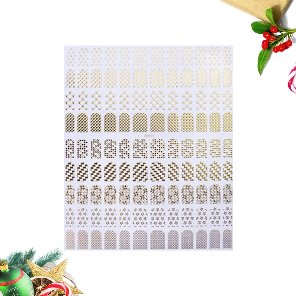

1 Set 3D Gold Stamping Nail Patch Various Decals Delicate Nail Art DIY Stickers Manicure Tool for Girls Ladies