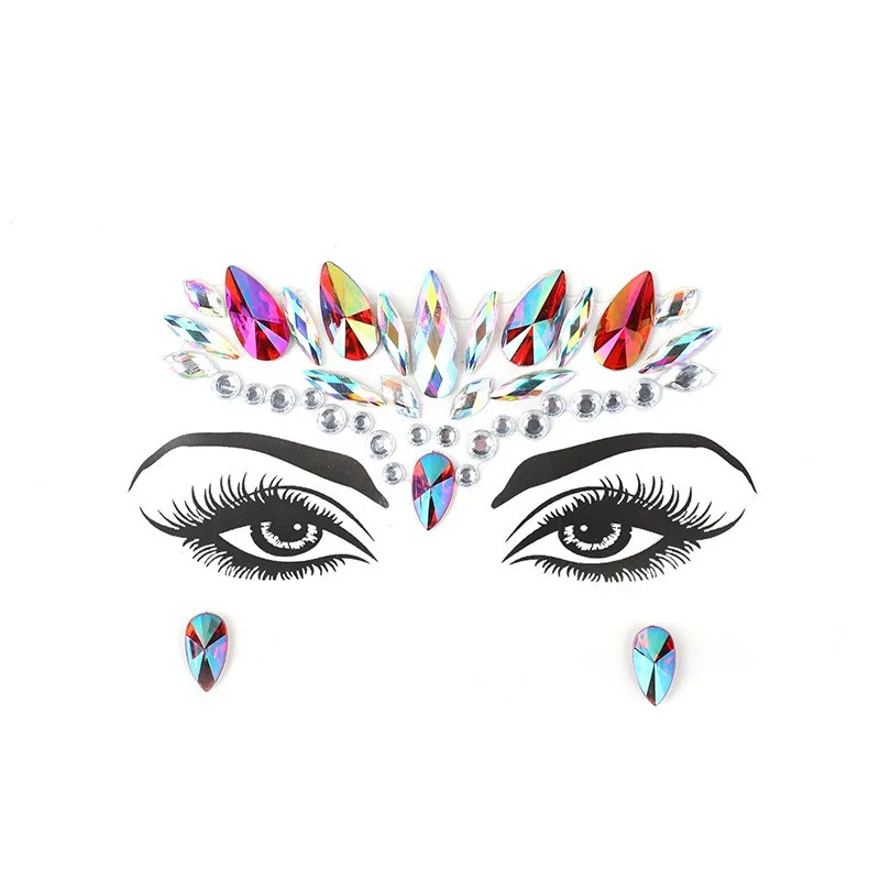 Акриловые стразы наклейки на лицо Женские Наклейки Хэллоуин Рождество день