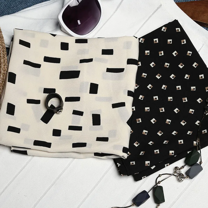 Орехи кешью печати шифон с шелковой текстурой и небольшой шарф 2019 новые