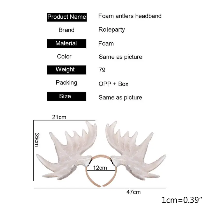 

Christmas Halloween Reindeer Headband Detachable Antlers Funny Cosplay Hair Hoop Carnival Party Animal Photo Props Unisex