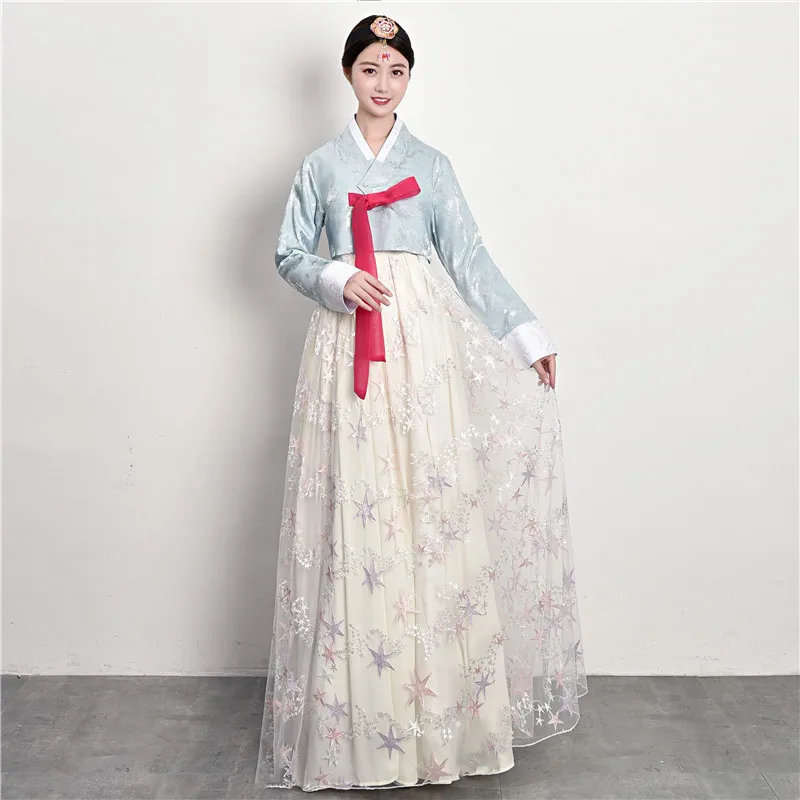 Традиционная корейская одежда женское платье Hanbok азиатское этническое Ретро