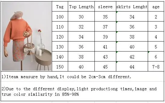 Детская одежда костюмы для девочек осень 2019 вязаный свитер и юбка комплекты