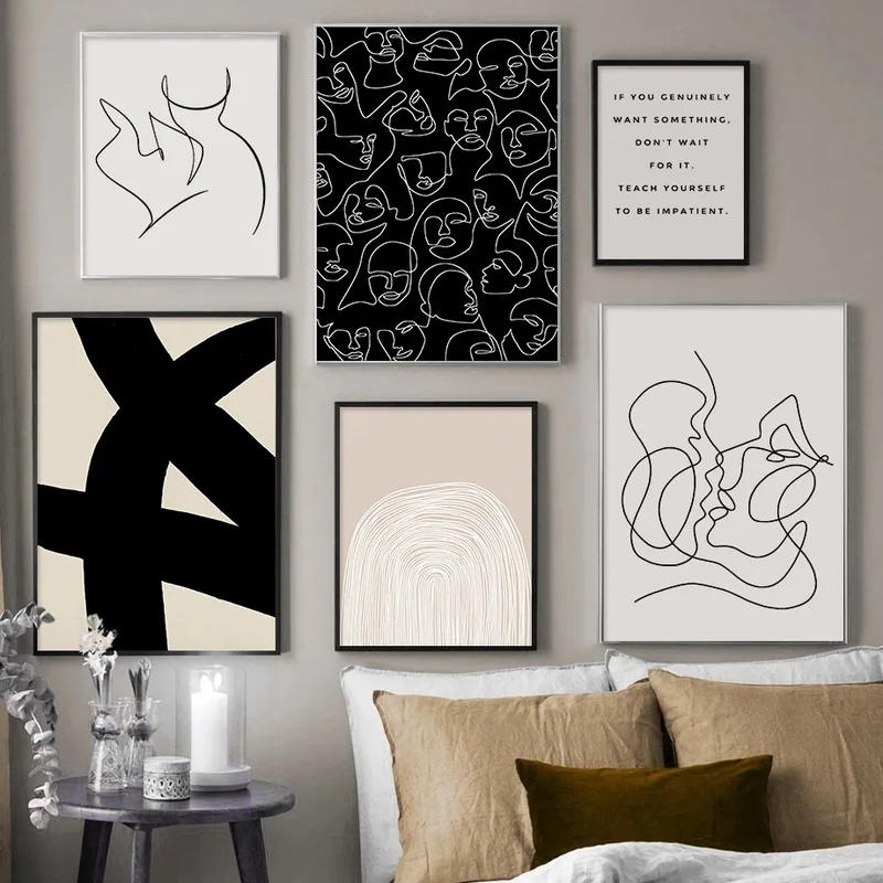 Скандинавская девушка рисунок лица тела абстрактная настенная живопись на