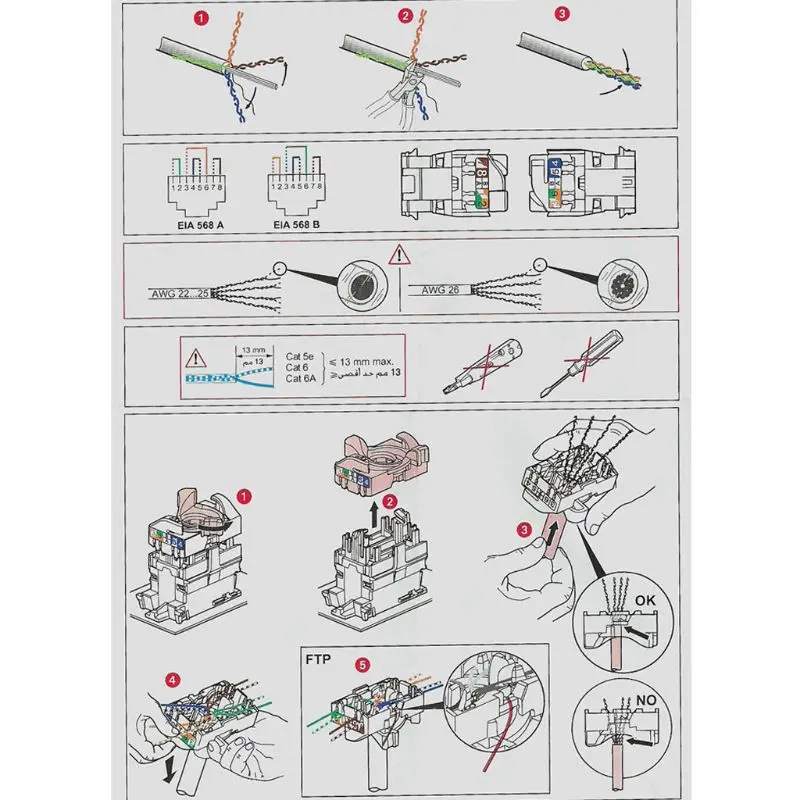 

CAT6 Network Module Information Socket RJ45 8P8C Connector Adapter Keystone Jack Standard Wall Plate