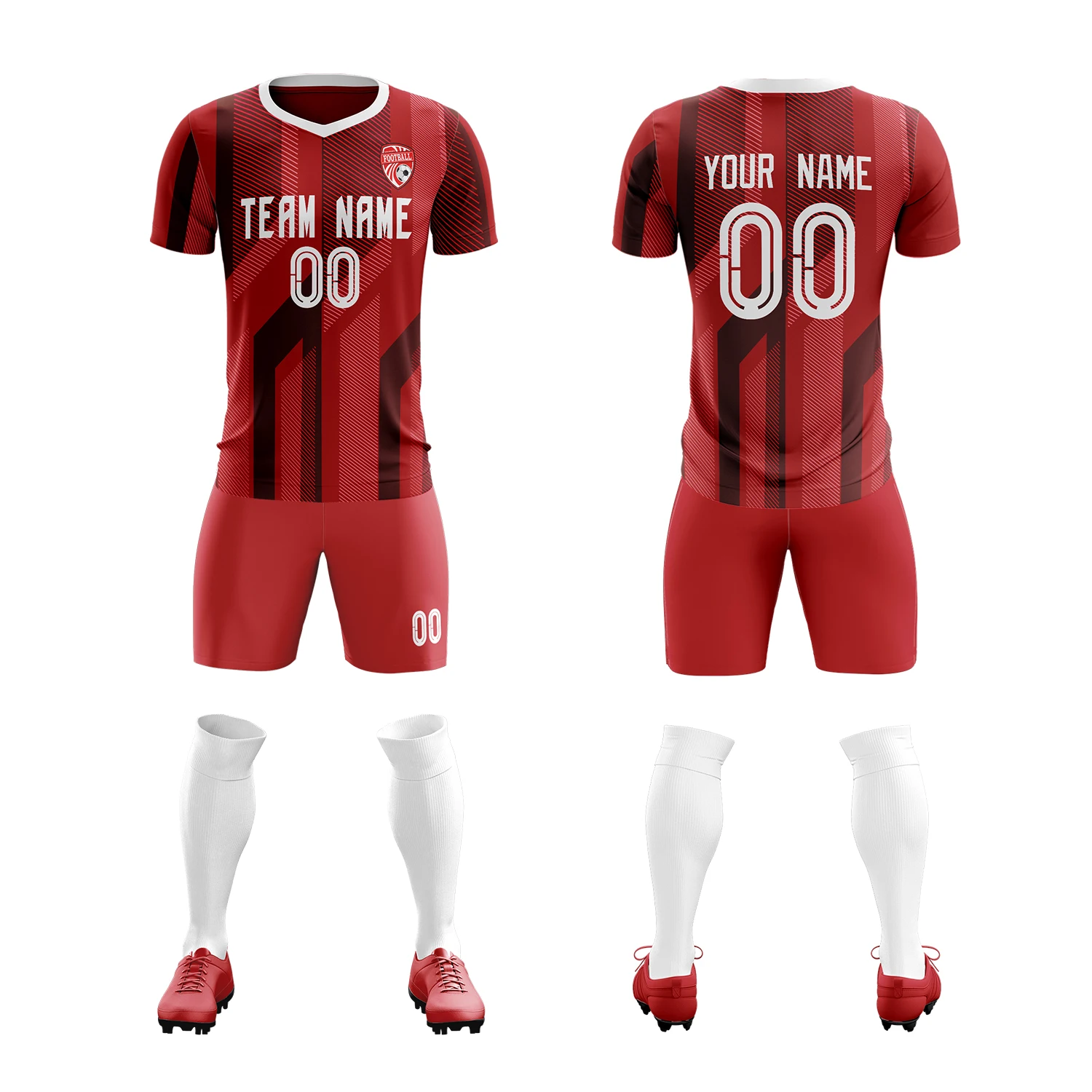 

Customized Soccer Jersey Hit Color Sets Sublimation Design Printing Team Name Number Football Game Training Shirt For Men/Youth