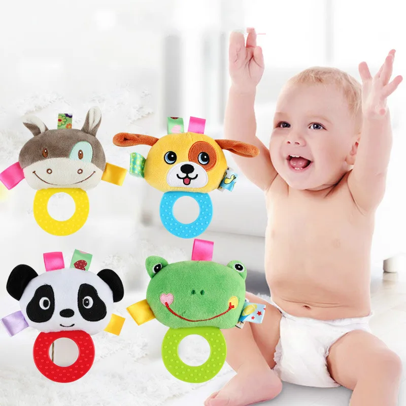 Милые детские погремушки плюшевые игрушки с животными из мультфильмов кровати