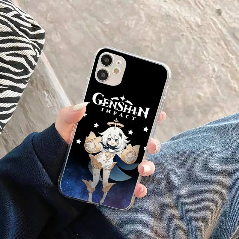 

Anime Genshin Impact Phone Case Transparent soft For iphone 5 5s 5c se 6 6s 7 8 11 12 plus mini x xs xr pro max