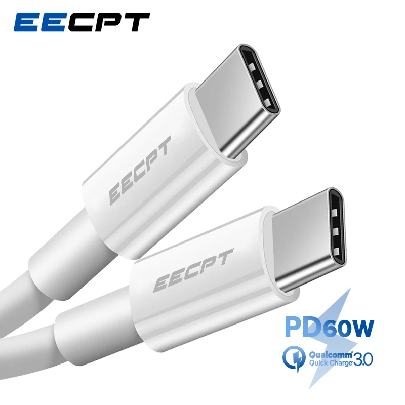 Кабель EECPT USB Type C к кабель PD 60 Вт для быстрой зарядки 4 0 типа Samsung S10 S9 Xiaomi MacBook