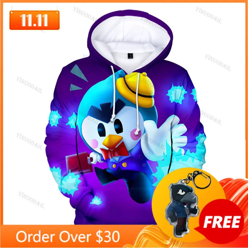 

Mr.P Shooting Game 3d Sweatshirt MAX Boys Girls Tops Hoodies Teen Clothes Penguin Shark Star Children's Wear Kids Hoodie