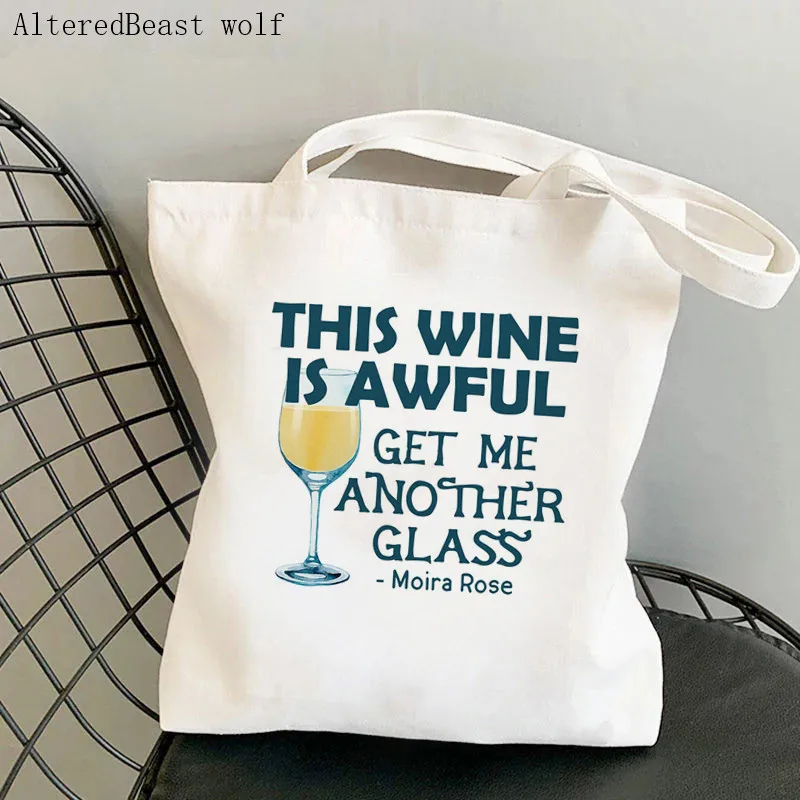 

Женская сумка для покупок это ужасное вино, кавайная сумка с принтом, Холщовая Сумка для шоппинга в стиле Харадзюку, женская сумка-тоут