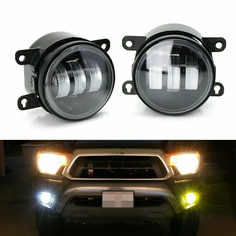 

White/Yellow Dual Color 20W High Power LED Fog Light Kit Angel Eye for Lexus Toyota Scion