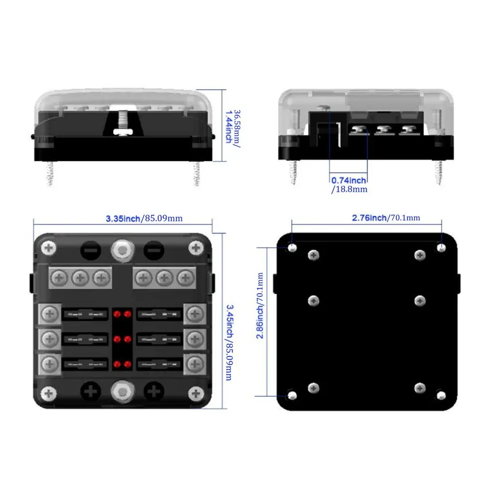 Multifunctional 6-Way Blade Fuse Box Seat Terminal Busbar Pole Marine Boat Hgv Modified | Обустройство дома