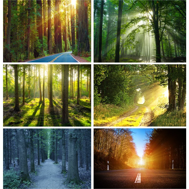 

SHENGYONGBAO Green Forest Nature Scenery Photography Background Landscape Portrait Photo Backdrops Studio Props 21818 NBH-01