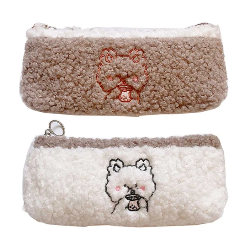 

Большая вместительная мультяшная плюшевая сумка для ручек, пенал, мультяшная косметичка для хранения, сумка на молнии для детей, женщин, под...