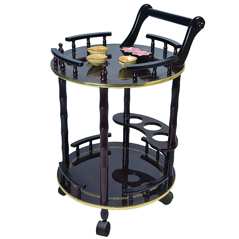 Деревянная Винная Корзина тележка для еды отельная мобильная обеденная машина