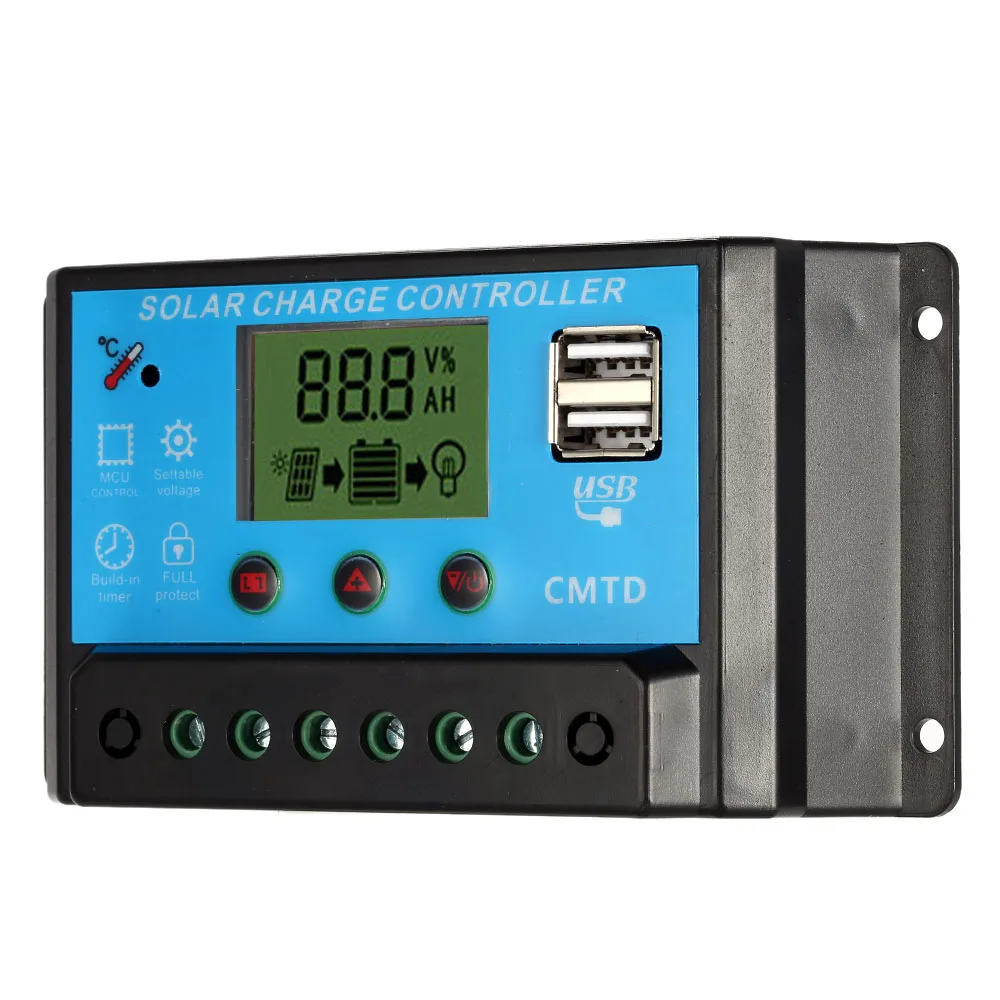 12 6 V Контроллер заряда PWM контроллеры LCD двойной USB зарядный регулятор для панели
