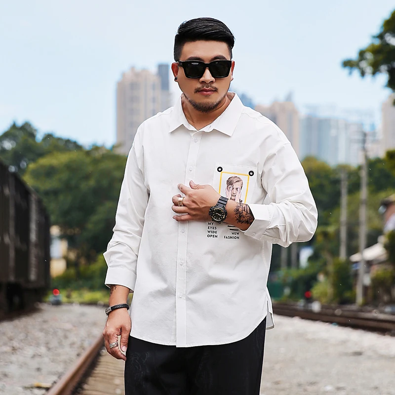 Мужская японская рубашка большого размера мужские белые рубашки на пуговицах