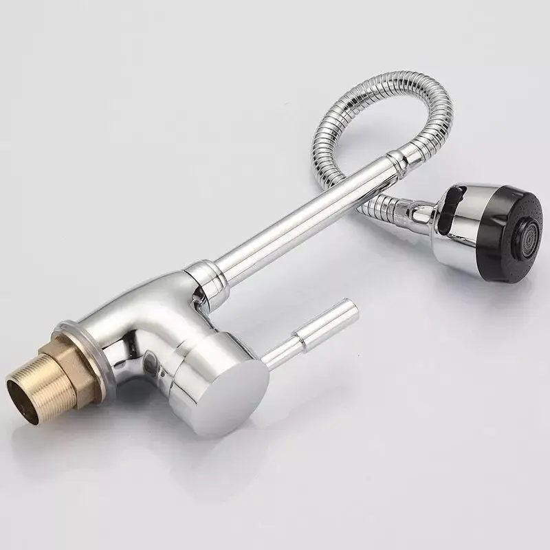 Латунный поворотный смеситель для кухни с креплением на бортик 360 градусов