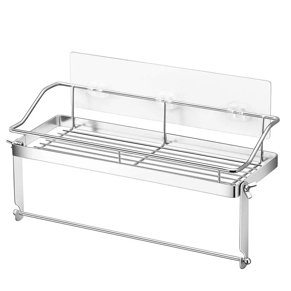 

Shower Trail Bathroom Shelf Wall Install No Drilling Powerful Shower Trail Kitchen Shelf - 304 Stainless Steel Bathroom Shelf