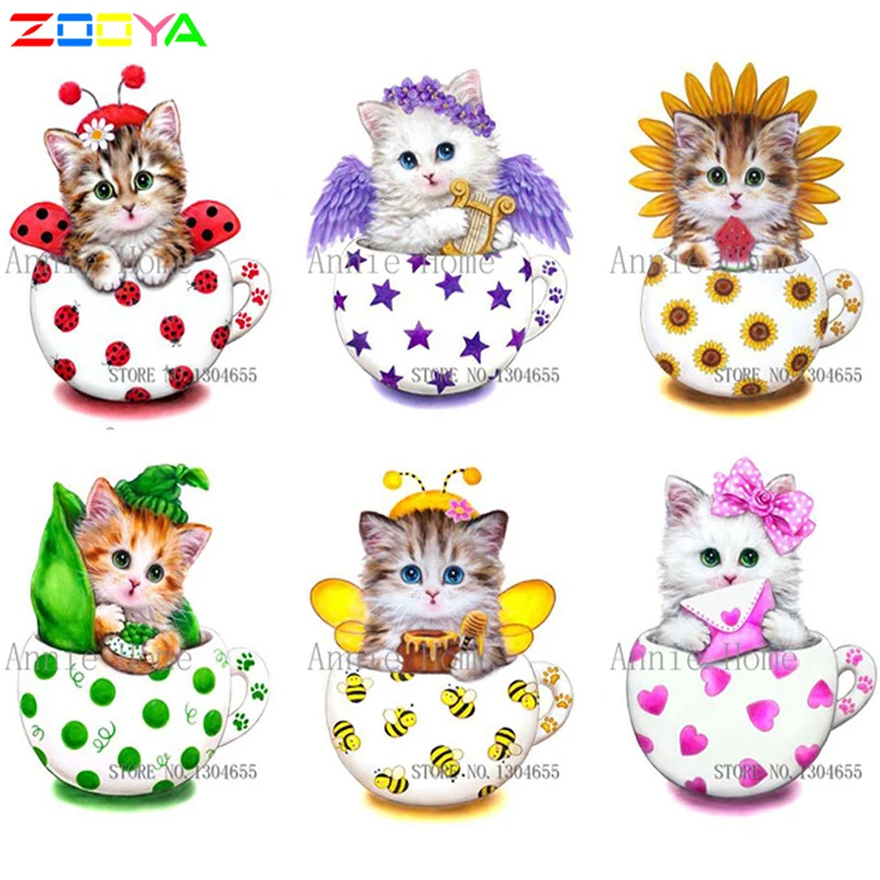 Рукоделие Алмазная вышивка DIY 5D алмазная живопись крестиком мультяшный Кот Серия