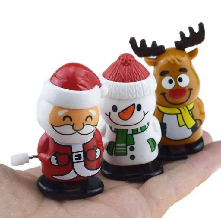 

Рождественские пластиковые игрушки Windup, Санта-Клаус, снеговик, заводные игрушки, милый детский подарок, Мультяшные персонажи, рождественские подарки SN