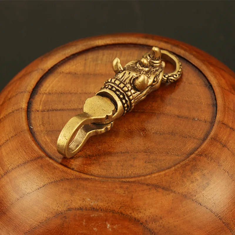 Медная головка носорога автомобильный брелок подвеска на поясную пряжку