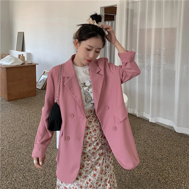 

Long Blazers Women Autumn Thin Office Lady Suit Coat Ladies Casual Long sleeve Female Loose Business Jacket coat Female casaco