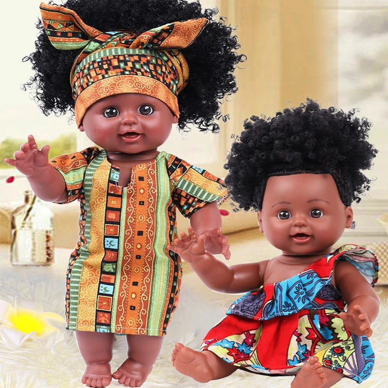 

35cm Africa Baby doll clothes Kids Reborn Dolls Soft Vinyl Silicone Lifelike Newborn Baby Toy for Boys Girls Birthday Gift toys