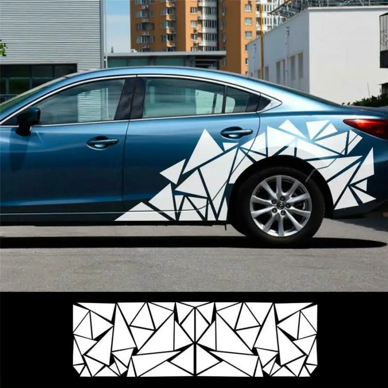 

200x60cm White Car SUV Truck Decoration Stickers Triangle Vinyl Decal Car Styling DIY Decoration Accessories