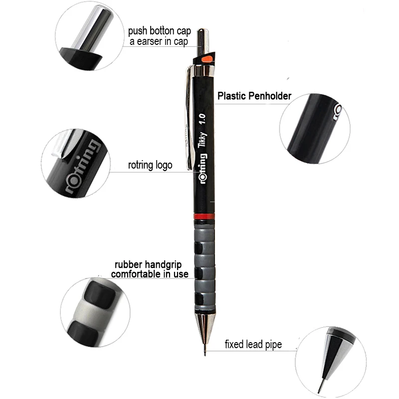 Механический карандаш Rotring Tikky 0 35 мм/0 5 7 мм/1 мм пластиковый держатель для ручек 1