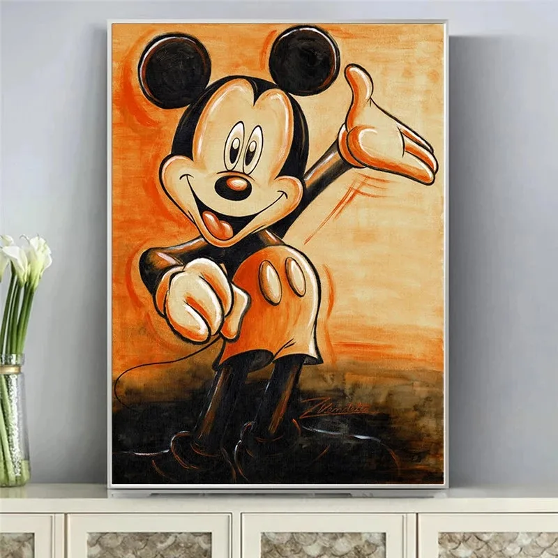 Диснеевские Мультфильмы Микки Маус холст картина и Минни постер принты