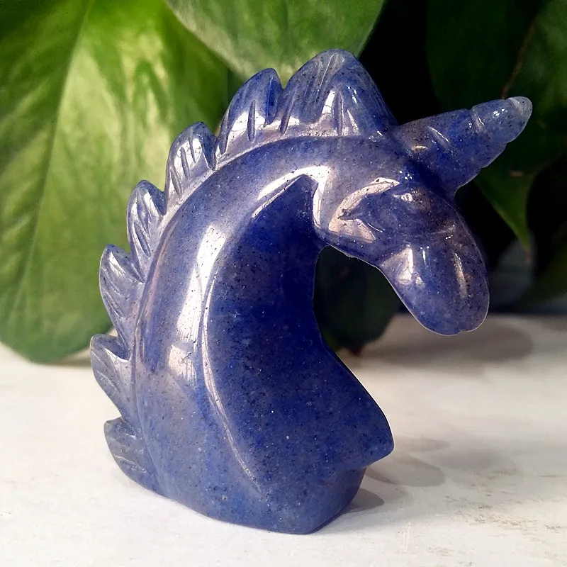 

Natural stone Blue Sands unicorn carving mage chakra Spiritual Energy Meditation repair Reiki Healing Crystal wealth healing
