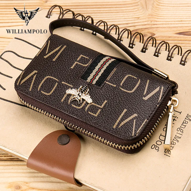 Кожаный Смарт-ключница для ключей WILLIAMPOLO женский модный клетчатый держатель