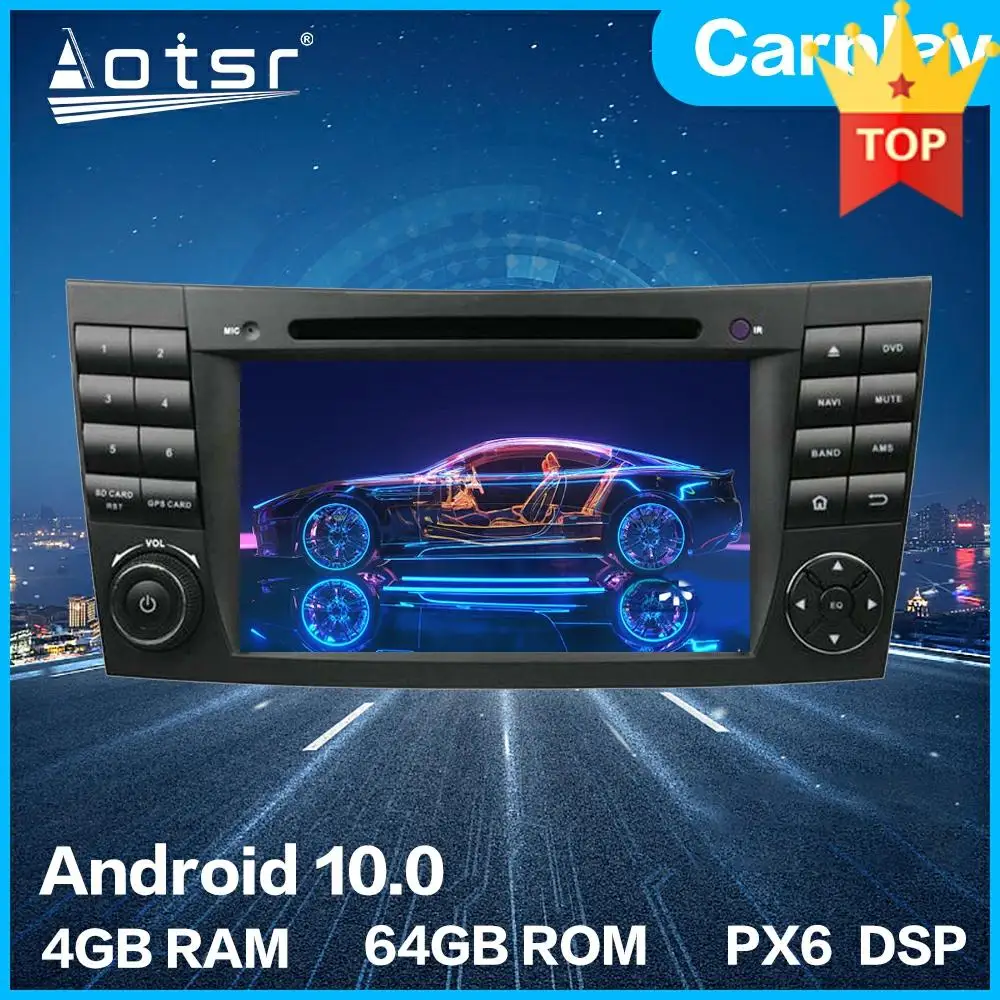 Для Benz W211 W219 W463 Android 10 Автомобильный мультимедийный DVD плеер PX6 4G + 64 ГБ GPS навигатор