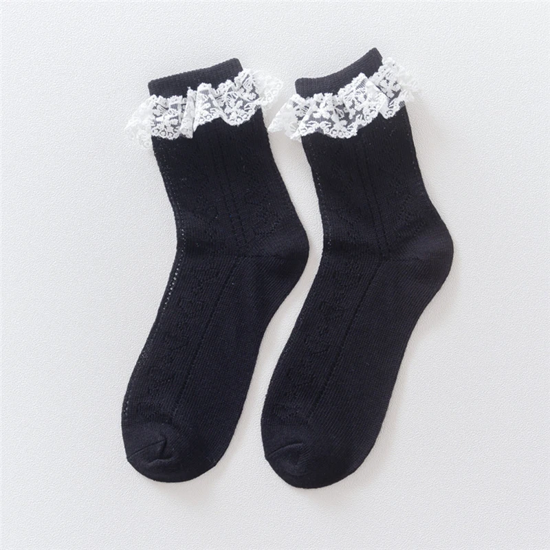 

1piar Summer Women Socks Cute Lolita Princess Lace Comfortable Girl Socks Japanese Style Heart-patterned Socks