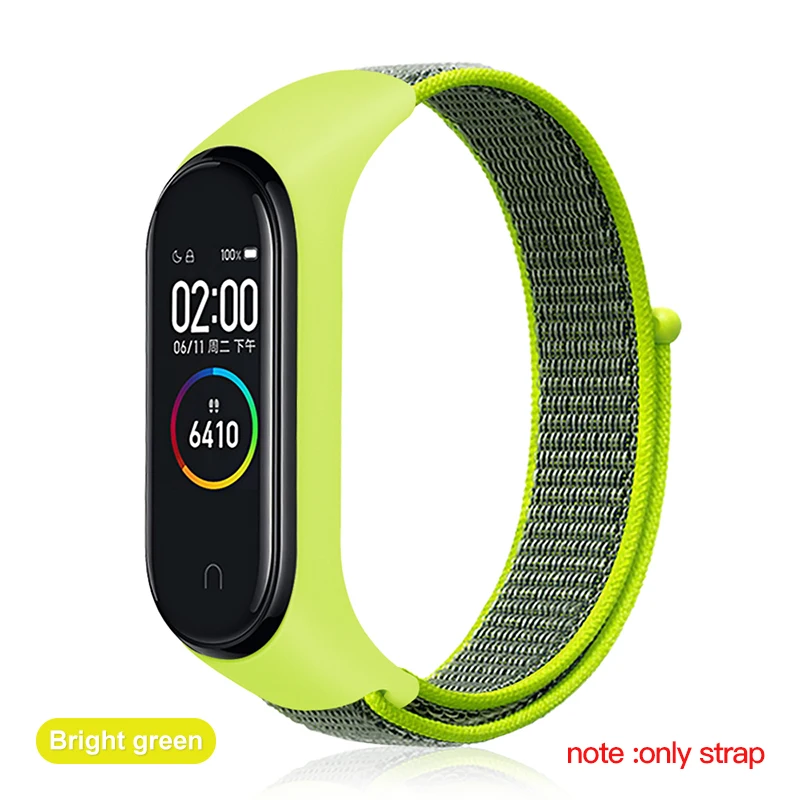 IONCT нейлоновый браслет для mi Группа 4 спортивного стиля с correa pulsera ремень для Xiaomi mi band 3 ремешок mi Группа 4 Global Smart аксессуары - Цвет: 橄榄绿
