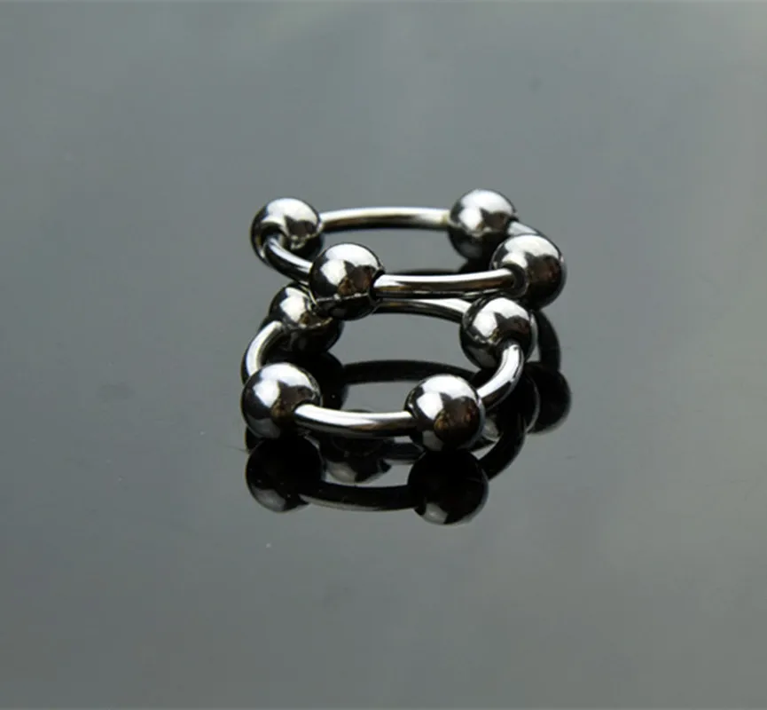 Кольцо для пениса из нержавеющей стали с четырьмя бусинами (подвижные) Кольца