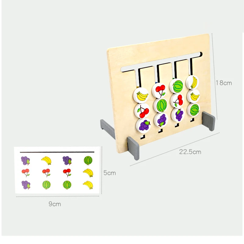 

Montessori Toy Colors and Fruits Double Sided Matching Game Logical Reasoning Training Kids Educational Toys Children Wooden Toy