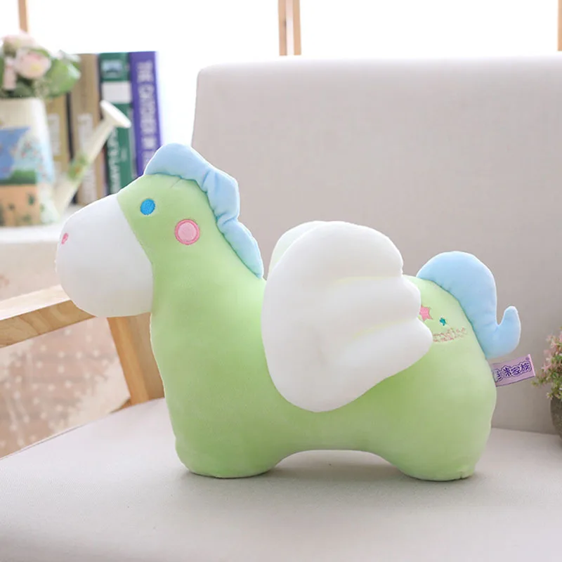 Милые цветные игрушки маленькие плюшевые игрушки Pegasus куклы для детей конфеты цвета Подушка с лошадью подарок для ребенка рождественские подарки XC072 - Цвет: green