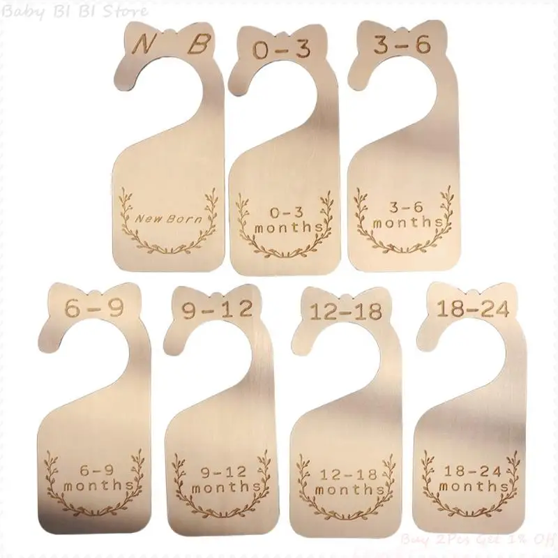 

7 Pcs Wood Baby Closet Dividers from Newborn to 24 Month Nursery Decor Baby Clothes Organizers Shower Gift