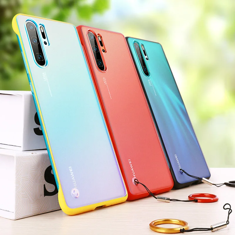 Матовые Полупрозрачные безбортные чехлы для Huawei P40 Pro P30 Lite Honor 20S 30 Slim Scrub Solid Cover Mate