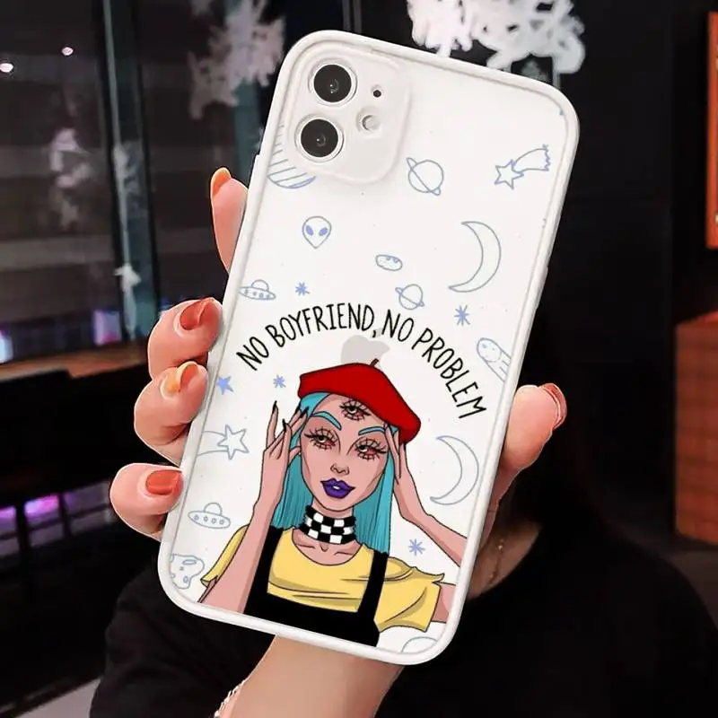 

Aesthetic Devil Woman Bad girl smoke eyes Phone Case Matte Transparent for iPhone 7 8 11 12 s mini pro X XS XR MAX Plus cover