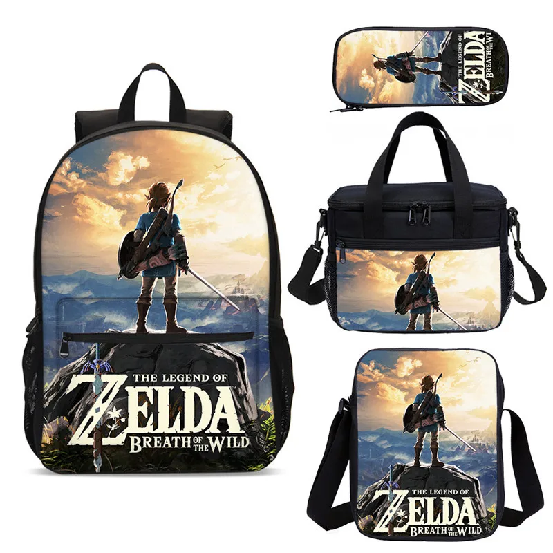 4 шт./компл. детские школьные ранцы из аниме The Zelda для детей модный рюкзак сумки