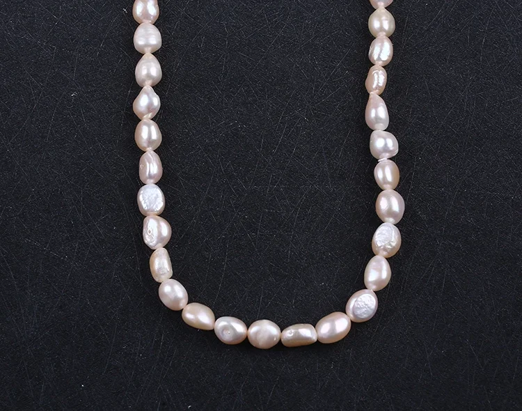 

APDGG Wholesale 5Strands Natural 9-10mm Baroque Pink Loose Freshwater Pearl For Making Fashion beads women lady jewelry DIY