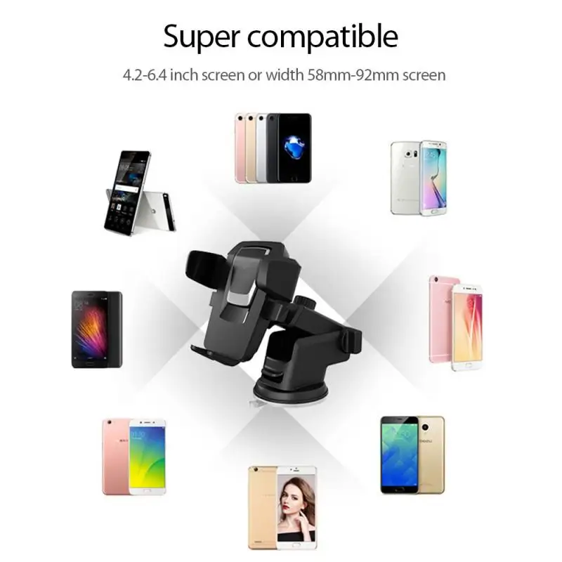 

Gravity Car Phone Holder Suction Cup Adjustable Universal Holder Stand In Car GPS Mount For iPhone 12 11 Pro Max Xiaomi 9 Holder